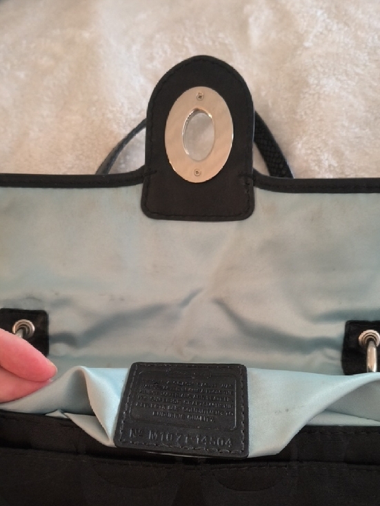 Coach Black Signature Shoulder Bag with Turn-Lock